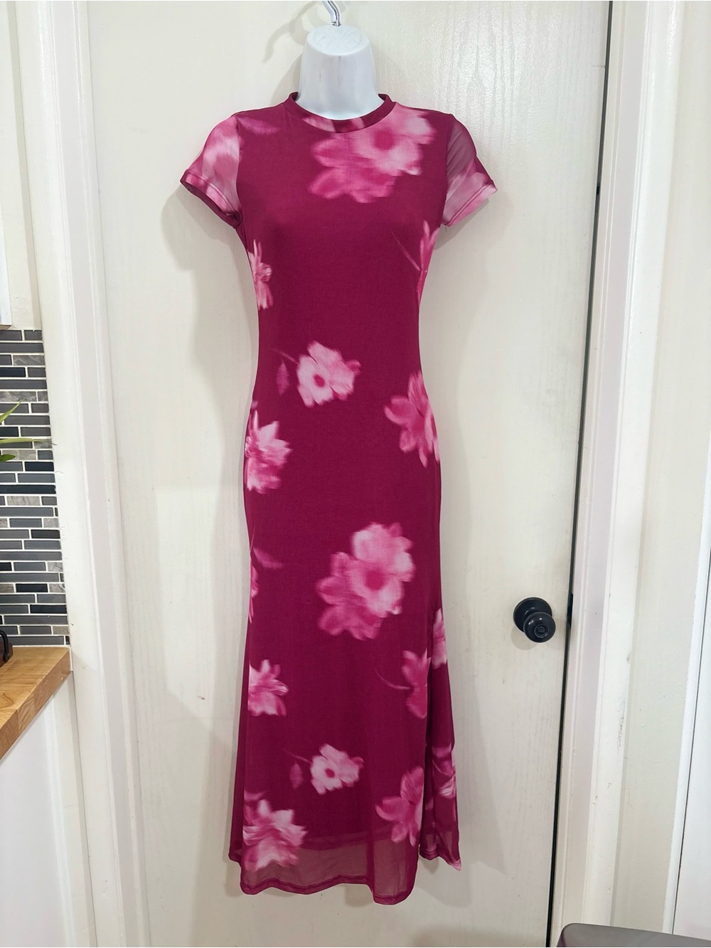 See You Monday Magenta Floral Maxi Dress